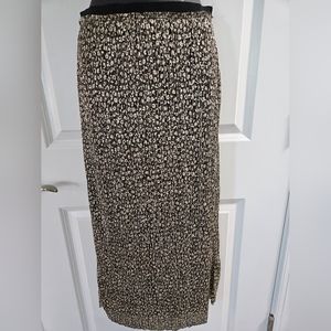 Maeve by Anthropologie Womens Skirt Black Gold Animal Print Bling Size 0
